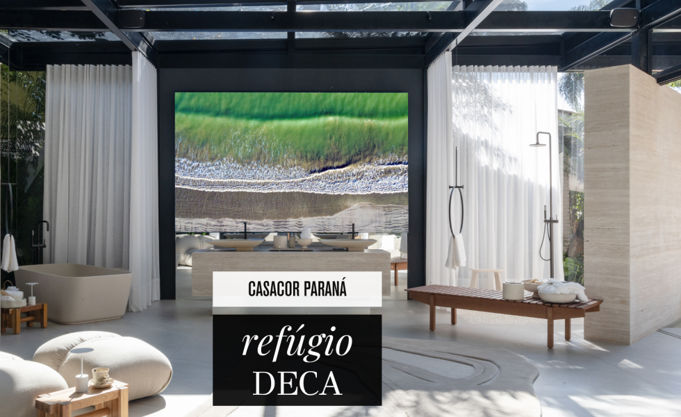 Novidades em louças e metais na CasaCor PR: Refúgio Deca, por Elaine Zanon e Claudia Machado | Casa Sul