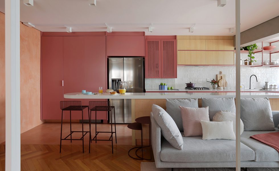 Apartamento de 68 m² em tons de rosa | Casa Sul